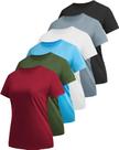 Blusas de treino NebuKinex para mulheres de manga curta, pacote com 6
