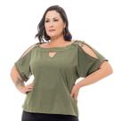 Blusas Elegantes Plus Size Feminina Social Com Argolas e Ombros Abertos Blusas Elegantes Plus Size Feminina Social Com Argolas e Ombros Abertos