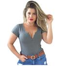 Blusas femininas gola v atacado t-shirt lindas moda feminina