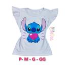 Blusas infantil stitch coração.