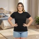 Blusas Plus Size Feminina Verão Camiseta Básica Confortável Manga Curta Suplex light