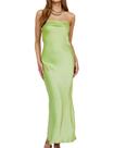 Blusas tubulares sem encosto de seda acetinada Realtix Maxi Dress para mulheres
