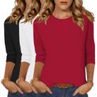 Blusas Zeagoo Summer de manga 3/4 para mulheres, pacote com 3
