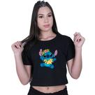 Blusinha Cropped Algodão Lilo Stitch Hawaiano