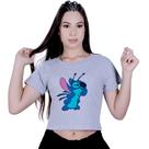 Blusinha Cropped Algodão Lilo Stitch Pensando Blusinha Cropped Algodão Lilo Stitch Pensando