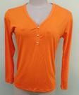 Blusinha de Viscolycra Manga Longa C/ Botoes - Laranja Blusinha de Viscolycra Manga Longa C/ Botoes - Laranja