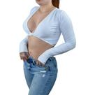 Blusinha Feminina C/ Manga Decotada Tecido Em Poliamida Sem Bojo - Z46