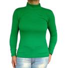 Blusinha Feminina Gola Alta Manga Longa Justa Lisa Canelado Pp ao Plus Size
