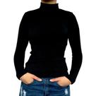 Blusinha Feminina Gola Alta Manga Longa Justa Lisa Malha Crepe Pp ao Plus Size
