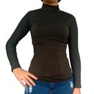 Blusinha Feminina Gola Alta Manga Longa Justa Lisa Suplex Pp ao Plus Size