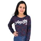 Blusinha feminina manga longa cropped overcore