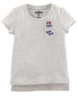 Blusinha Infantil Bebê Menina Oshkosh Cinza Claro Com Bolso