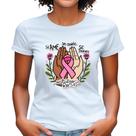 Blusinha Outubro Rosa Laço Babylook Prevenção Camisa Câncer de Mama mulher camiseta plus size