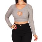 Blusinha Tricats Cropped Canelada Shine Blusinha Tricats Cropped Canelada Shine