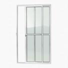 Bmk porta de correr 2 folhas c/ vidro liso branco - super-25 - 210x150 (592)
