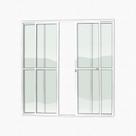 Bmk porta de correr 4 folhas c/ vidro liso branco - super-25 - 210x200 (593)