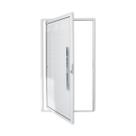 Bmk porta pivotante lambril com puxador de alumínio esquerda branco - super-25 - 210x120 (132120)