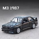BMW M3 1987 - Modelo Diecast em Metal, Veículo de Brinquedo Interior Detalhado, Função Pull Back.