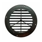 Bn1568 - grade de ventilacao quadrada 9 aletas em termoplastico na cor preta ø 164 mm x 18 mm