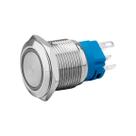 Bn1611 - botao interruptor redondo 22 mm (on)/off 12vdc em metal iluminacao momentanea led azul para uso em embarcacoes