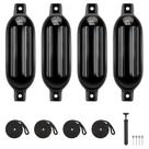 Boat Fenders KEMIMOTO para barco de 15-35 pés, pacote com 4 unidades infláveis pretas