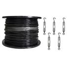 Bobina 50M Cabo Aço 6x19 Revestido PVC 1/8 + 5 Esticadores