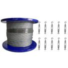 Bobina 50M Cabo de Aço Galvanizado 3/16 + 10 Esticadores