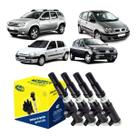 Bobina Ignicao Kit 4 Clio Sandero Logan Duster Motor K4m F4r