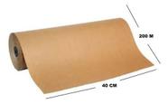 Bobina Rolo Papel Kraft 40cm 200 metros 80G Reforçado