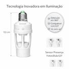 Bocal de Lâmpada Moderno com Sensor Presença 360 Graus Bivolt Iluminação Prática e Inteligente