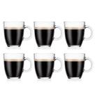 Bodum Caneca de Café Bistro de Vidro Temperado de Parede Simples 350 ml, Pacote com 6, Transparente