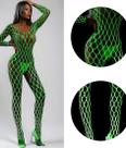 Body arrastão fluorescente mini vestido sensual