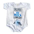 Body Baby Branco Personalizado Pescador, Pescaria, Pesqueiro