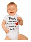 Body Baby Branco Personalizado - Surpresa para o Papai Body Baby Branco Personalizado - Surpresa para o Papai