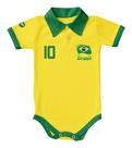 Body Baby Gola Polo com botão Menino menina Torcida BRASIL Tamanho:GCor:Amarelo Body Baby Gola Polo com botão Menino menina Torcida BRASIL Tamanho:GCor:Amarelo