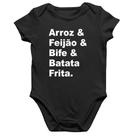 Body Bebê Algodão Arroz & Feijão & Bife & Batata Frita - Foca na Moda