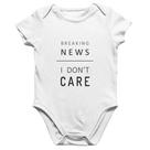 Body Bebê Algodão Breaking news: I don't care - Foca na Moda