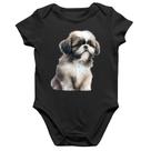 Body Bebê Algodão Cachorro Shih Tzu Filhote - Foca na Moda