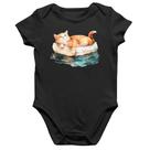Body Bebê Algodão Gatinho Relaxando na Bóia - Foca na Moda