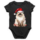 Body Bebê Algodão Gato Natalino - Foca na Moda