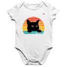 Body Bebê Algodão Gato Vintage Sunset - Foca na Moda