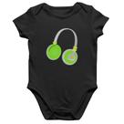 Body Bebê Algodão Headphone Verde - Foca na Moda Body Bebê Algodão Headphone Verde - Foca na Moda