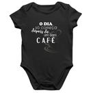 Body Bebê Algodão O dia só começa depois de um bom café - Foca na Moda