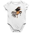 Body Bebê Algodão Piano Arte - Foca na Moda