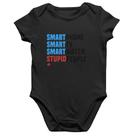 Body Bebê Algodão Smart Things, Stupid People - Foca na Moda