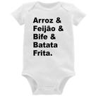 Body Bebê Arroz & Feijão & Bife & Batata Frita - Foca na Moda