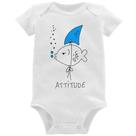 Body Bebê Atitude Peixe Tubarão - Foca na Moda