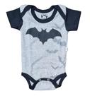 Body Bebê Batman Cinza Manga Curta Body Bebê Batman Cinza Manga Curta