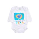 Body Bebê Brasil Branco Copa Hexa 100% Algodão Manga Longa