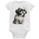Body Bebê Cachorro Shih Tzu Filhote - Foca na Moda